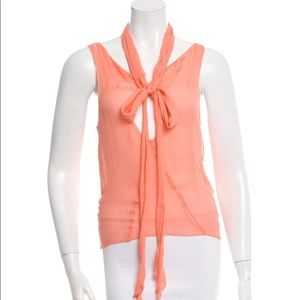 Stella McCartney Silk Sleeveless Top in Salmon